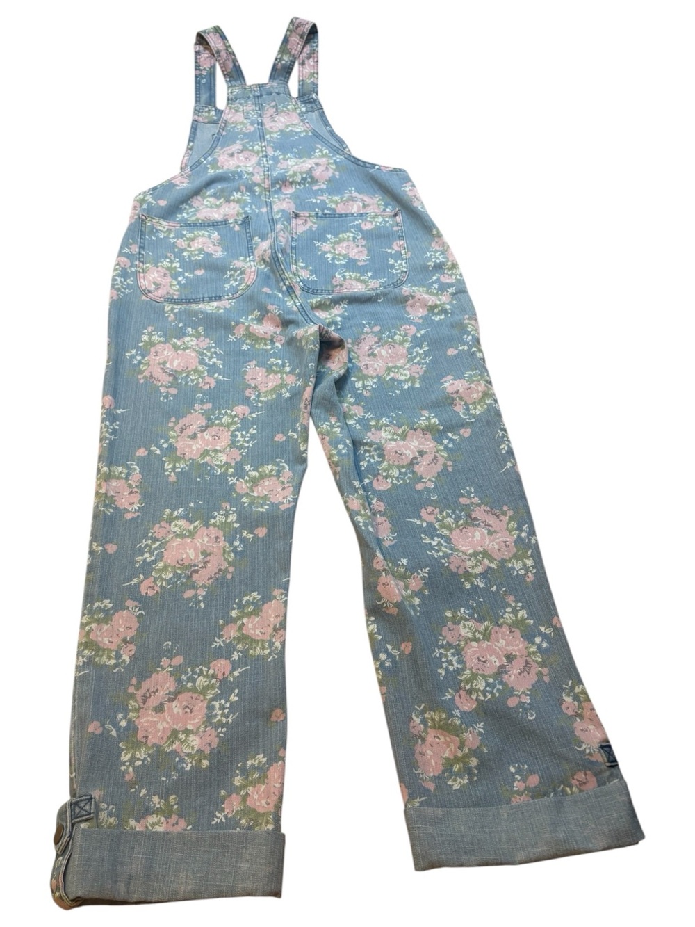 April Cornell for Modern Prairie Floral Denim Overalls Cottagecore Garden Print - Picture 4 of 7